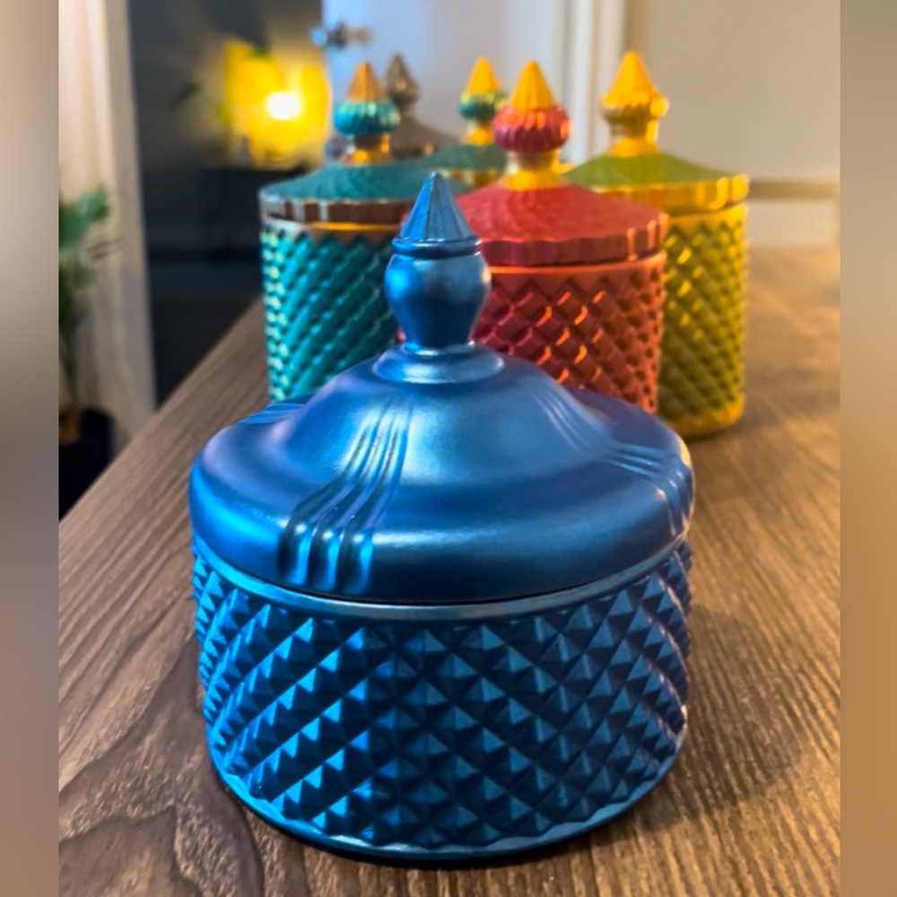 Colorful Geometric Candle Jars